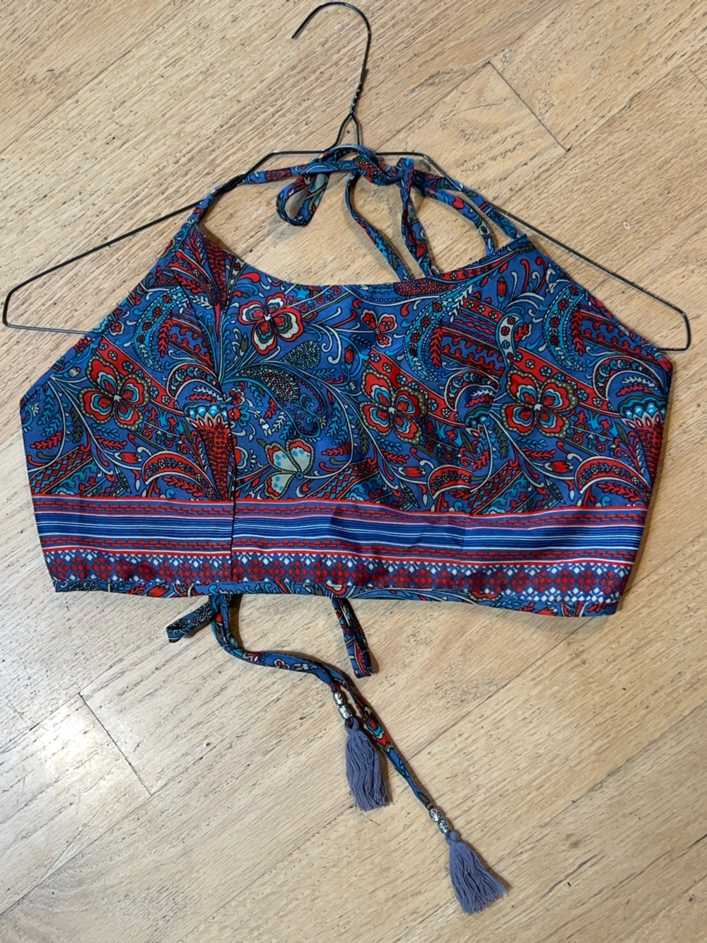 FRENCH BOHEMIAN HALTER NECK TOP REVERSABLE